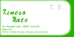 kincso mate business card