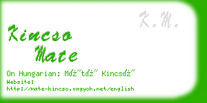 kincso mate business card